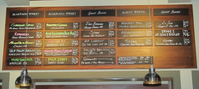 Beer Menu at Alvarado Street Brewery & Grill