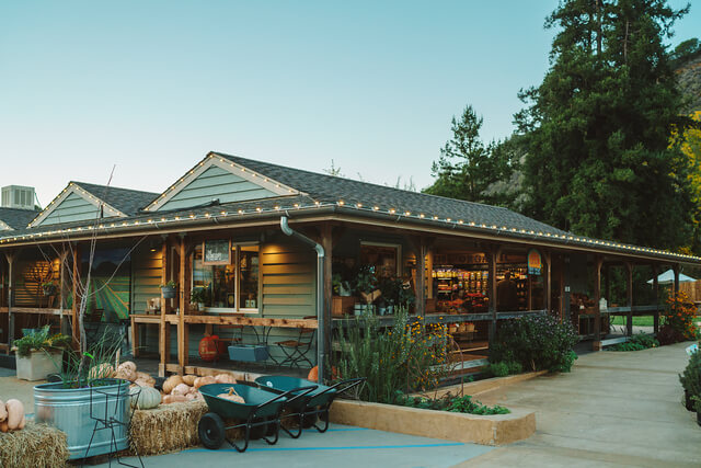 This is an image of the exterior of Earthbound Farm Stand in Carmel Valley