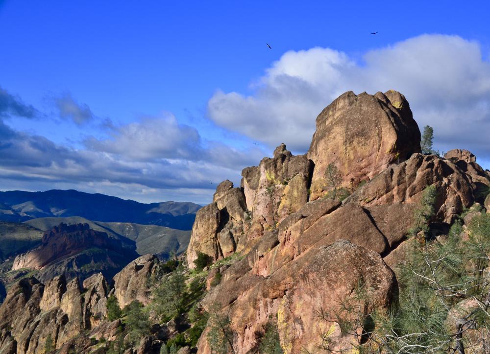 This is an image of the pinnacle rock formations along the High Peaks Trail at Pinnacles National Park